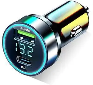 60W USB C Car Charger Adapter with Voltage Detection, PD30W+QC3.0 Fast Charge Cigarette Lighter Plug for iPhone/Android/Samsung/iPad Pro and More 60W USB C Car Charger Adapter with Voltage Detection, PD30W+QC3.0 Fast Charge Cigarette Lighter Plug for iPhone/Android/Samsung/iPad Pro and More