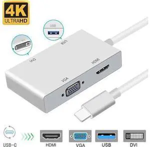 USB 3.1 Type C to HDMI Adapter, USB-C to HDMI DVI 4K VGA USB Adaptor Converter for 2016/2017/2018 MacBook/MacBook Pro, 2018 MacBook Air USB 3.1 Type C to HDMI Adapter, USB-C to HDMI DVI 4K VGA USB Adaptor Converter for 2016/2017/2018 MacBook/MacBook Pro, 2018 MacBook Air