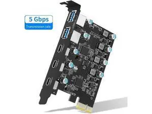 5Gbps PCIe to USB (3X USB C - 2X USB A) Expansion Card,PCI Express Internal USB 3.0 Hub Converter for Desktop PCS Riser Card 5Gbps PCIe to USB (3X USB C - 2X USB A) Expansion Card,PCI Express Internal USB 3.0 Hub Converter for Desktop PCS Riser Card