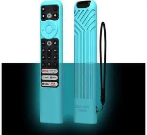 Silicone Cover for TCL RC902V FMR1,RC813 FMB1 FMB3,RC923 Voice Remote Shockproof Case for 55R646 55S546 65R646 65S546 75R646 Series TV Remote, Anti Lost with Lanyard Glow Blue Silicone Cover for TCL RC902V FMR1,RC813 FMB1 FMB3,RC923 Voice Remote Shockproof Case for 55R646 55S546 65R646 65S546 75R646 Series TV Remote, Anti Lost with Lanyard Glow Blue