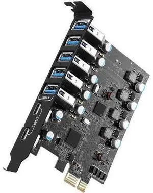 PCIe to USB (2X USB C - 5X USB A) Expansion Card,PCI Express Internal USB 3 Hub Converter for Desktop PCS Riser Card PCIe to USB (2X USB C - 5X USB A) Expansion Card,PCI Express Internal USB 3 Hub Converter for Desktop PCS Riser Card