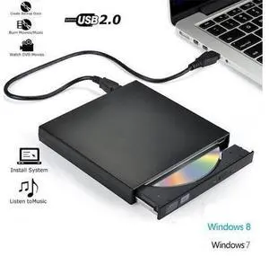 External CD DVD Drive, USB CD Drive, DVD +/-R CD -RW ROM Writer Burner Player for PC Laptop (KBDVD001, Black) External CD DVD Drive, USB CD Drive, DVD +/-R CD -RW ROM Writer Burner Player for PC Laptop (KBDVD001, Black)