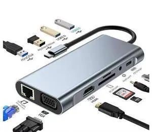 XJYLCPC 11 in 1 USB C Hub Docking Station with 4K HDMI VGA RJ45 USB 3.0 3*USB 2.0 Ports 100W USB-C PD 3.5mm Aux Ports for MacBook/Laptops and More Devices, HDD Xbox Printer Mouse Keyboard XJYLCPC 11 in 1 USB C Hub Docking Station with 4K HDMI VGA RJ45 USB 3.0 3*USB 2.0 Ports 100W USB-C PD 3.5mm Aux Ports for MacBook/Laptops and More Devices, HDD Xbox Printer Mouse Keyboard