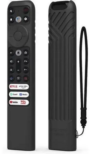 Silicone Cover for TCL RC902V FMR1,RC813 FMB1 FMB3,RC923 Voice Remote Shockproof Case for 55R646 55S546 65R646 65S546 75R646 Series TV Remote, Anti Lost with Lanyard Black Silicone Cover for TCL RC902V FMR1,RC813 FMB1 FMB3,RC923 Voice Remote Shockproof Case for 55R646 55S546 65R646 65S546 75R646 Series TV Remote, Anti Lost with Lanyard Black