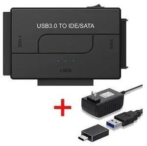 USB 3.0 to IDE and SATA Converter External Hard Drive Adapter Kit for 2.5"/3.5" SSD/HDD, Support Max 6TB, Auto-Sleep Mode with 12V/2A Power Adapter USB 3.0 to IDE and SATA Converter External Hard Drive Adapter Kit for 2.5"/3.5" SSD/HDD, Support Max 6TB, Auto-Sleep Mode with 12V/2A Power Adapter