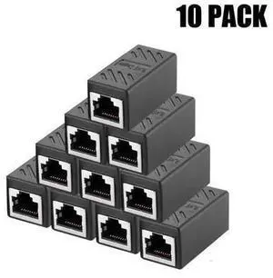 RJ45 Ethernet Cable In-line Shielded RJ45 Coupler, Female to Female - Black (10 packs of RJ45 Coupler) RJ45 Ethernet Cable In-line Shielded RJ45 Coupler, Female to Female - Black (10 packs of RJ45 Coupler)