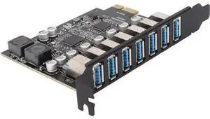 PCIe to USB 3.0 7X USB-APorts Expansion Card,PCI Express Internal USB 3 Hub Converter for Desktop PCS Riser Card PCIe to USB 3.0 7X USB-APorts Expansion Card,PCI Express Internal USB 3 Hub Converter for Desktop PCS Riser Card