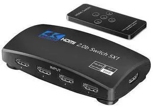 4K 60Hz HDMI Switch 5 In 1 Out 5x1 Switcher Converter Adapter with Remoter for XBox PS4 PS5 Pro PC Projector Laptop - OZQ3-5 4K 60Hz HDMI Switch 5 In 1 Out 5x1 Switcher Converter Adapter with Remoter for XBox PS4 PS5 Pro PC Projector Laptop - OZQ3-5