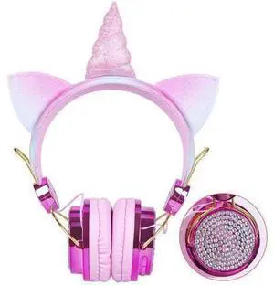 Kids Unicorns Headphones with Mic for Travel/Car/Plane, Unicorns Wired Headsets with Cable Kids Unicorns Headphones with Mic for Travel/Car/Plane, Unicorns Wired Headsets with Cable