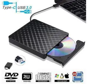 USB 3.0 &Type C DVD Drive, CD Burner Driver Drive-free High-speed Read-write Recorder, External DVD-RW Player Writer Reader USB 3.0 &Type C DVD Drive, CD Burner Driver Drive-free High-speed Read-write Recorder, External DVD-RW Player Writer Reader