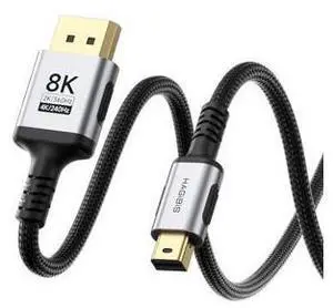 Hagibis Mini DisplayPort to DisplayPort 1.4 Cable, Bi-Directional Mini DP to DP1.4 Adapter 8K@60Hz, 4K@240Hz, 2K@360Hz Compatible with Thunderbolt 2 for Gaming Laptop, MacBook, Monitor (3.3FT) Hagibis Mini DisplayPort to DisplayPort 1.4 Cable, Bi-Directional Mini DP to DP1.4 Adapter 8K@60Hz, 4K@240Hz, 2K@360Hz Compatible with Thunderbolt 2 for Gaming Laptop, MacBook, Monitor (3.3FT)