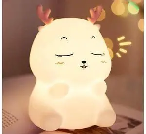 Cute Deer Night Light Lamp for Kid, Mins Timer, 7 Colors Portable Nursery Night Lights for Bedroom Cute Deer Night Light Lamp for Kid, Mins Timer, 7 Colors Portable Nursery Night Lights for Bedroom