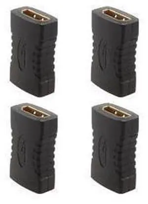 (4 Pack) HDMI Female to Female Adapter Gold Plated High Speed HDMI Female Coupler 3D&4K Resolution (4 Pack) HDMI Female to Female Adapter Gold Plated High Speed HDMI Female Coupler 3D&4K Resolution