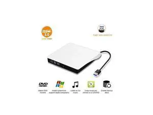 External DVD Drive USB3.0 Portable CD DVD +/-RW Optical Drive Burner Writer, High Speed Data Transfer External USB Optical Drives for Laptop/MacBook/Desktop (White) External DVD Drive USB3.0 Portable CD DVD +/-RW Optical Drive Burner Writer, High Speed Data Transfer External USB Optical Drives for Laptop/MacBook/Desktop (White)