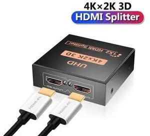 HDMI Splitter 1 in 2 Out, 1x2 HDMI Splitter Support 4K@30Hz Full HD 1080P & 3D, Compatible with Xbox PS3/4 Roku Blu-Ray Player HDMI Splitter 1 in 2 Out, 1x2 HDMI Splitter Support 4K@30Hz Full HD 1080P & 3D, Compatible with Xbox PS3/4 Roku Blu-Ray Player