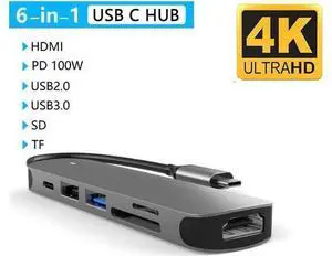 USB C Hub,Jansicotek 6-In-1 Type C Hub with 4K USB C to HDMI, USB 3.0Ports, USB 2.0 Port, SD/TF Card Reader, USB-C Power Delivery, Portable for Mac Pro and Other Type C Laptops USB C Hub,Jansicotek 6-In-1 Type C Hub with 4K USB C to HDMI, USB 3.0Ports, USB 2.0 Port, SD/TF Card Reader, USB-C Power Delivery, Portable for Mac Pro and Other Type C Laptops