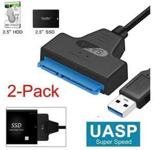 SATA to USB 3.0 Cable USB 3.0 to SATA III Hard Drive Adapter Compatible for 2.5 Inch HDD/SSD Hard Drive Disk and SATA Optical Drive , Support UASP, 2-Pack SATA to USB 3.0 Cable USB 3.0 to SATA III Hard Drive Adapter Compatible for 2.5 Inch HDD/SSD Hard Drive Disk and SATA Optical Drive , Support UASP, 2-Pack