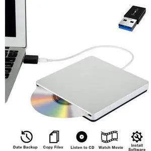 External CD DVD Drive USB-C USB 3.0 Type-C Slim Optical Portable Burner/Writer/Reader Drive Player High Speed Data Transfer for Mac MacBook Pro Air iMac Desktop and Laptop Windows 10/8/7/XP External CD DVD Drive USB-C USB 3.0 Type-C Slim Optical Portable Burner/Writer/Reader Drive Player High Speed Data Transfer for Mac MacBook Pro Air iMac Desktop and Laptop Windows 10/8/7/XP