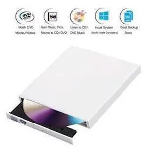 External DVD/CD Drive, USB 2.0 External CD ROM Burner, Portable DVD Player , CD-RW Optical Drive, Compatible with Laptop Desktop PC Windows Linux (KBDVD001, White) External DVD/CD Drive, USB 2.0 External CD ROM Burner, Portable DVD Player , CD-RW Optical Drive, Compatible with Laptop Desktop PC Windows Linux (KBDVD001, White)