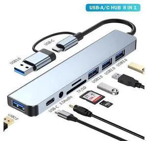XJYLCPC USB C Hub, 8 in 1 USB-C Multiport Adapter with 100W Power Delivery, USB 3.0 Ports/3 x USB 2.0, SD/TF Card Reader,3.5mm Audio for MacBook Pro/Air, iMac, iPad Pro, XPS, and More PC/Laptop XJYLCPC USB C Hub, 8 in 1 USB-C Multiport Adapter with 100W Power Delivery, USB 3.0 Ports/3 x USB 2.0, SD/TF Card Reader,3.5mm Audio for MacBook Pro/Air, iMac, iPad Pro, XPS, and More PC/Laptop