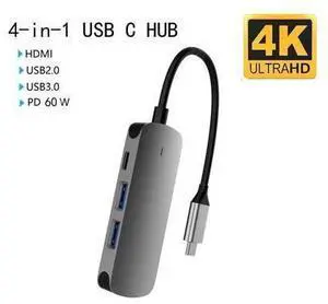 USB Type C Docking Station, 4-in-1 USB Type C Hub, 3.0 USB C to 4K HDMI Dongle Adapter, 5 GBPS Power Delivery,5Gbps USB-3.0 Data Ports,USB2.0 Ports for Laptop/MacBook Pro Air USB Type C Docking Station, 4-in-1 USB Type C Hub, 3.0 USB C to 4K HDMI Dongle Adapter, 5 GBPS Power Delivery,5Gbps USB-3.0 Data Ports,USB2.0 Ports for Laptop/MacBook Pro Air