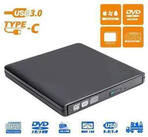 Aluminum External DVD/CD Drive, USB 3.0 Type-C External DVD CD ROM Burner, Portable DVD Player, CD RW Optical Drive, Compatible with Laptop Desktop PC Windows Linux OS Apple Mac, Black Aluminum External DVD/CD Drive, USB 3.0 Type-C External DVD CD ROM Burner, Portable DVD Player, CD RW Optical Drive, Compatible with Laptop Desktop PC Windows Linux OS Apple Mac, Black