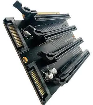 PCI-E 3.0 x16 1 to 4 Split Card Gen3 PCIe-Bifurcation x16 to x4x4x4x4 Expansion Card 20.2mm Spaced Slots SATA Power Supply Port PCI-E 3.0 x16 1 to 4 Split Card Gen3 PCIe-Bifurcation x16 to x4x4x4x4 Expansion Card 20.2mm Spaced Slots SATA Power Supply Port