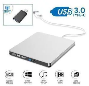 USB3.0/USB-C External CD DVD Drive Portable DVD/CD ROM +/-RW Optical Drive Reader Writer Burner Player for Windows 10/8/7 Laptop Desktop PC of HP Dell Acer Lenovo ThinkPad MacBook Pro/Air USB3.0/USB-C External CD DVD Drive Portable DVD/CD ROM +/-RW Optical Drive Reader Writer Burner Player for Windows 10/8/7 Laptop Desktop PC of HP Dell Acer Lenovo ThinkPad MacBook Pro/Air