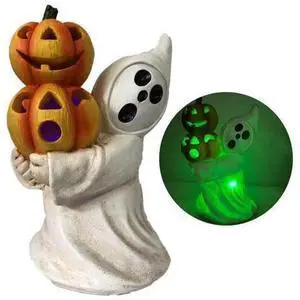 Halloween Decor Ghost With Pumpkin Light Up Jack-o'-lantern Ceramic Pumpkin Light D Halloween Decor Ghost With Pumpkin Light Up Jack-o'-lantern Ceramic Pumpkin Light D