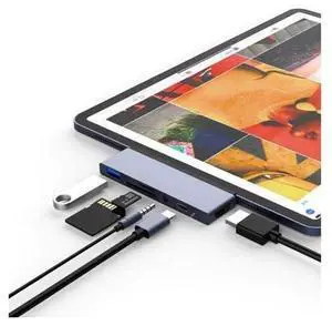 XJYLCPC USB C Hub for iPad Pro 2019 2018, 6 in 1 USB Type C to 4K HDMI Adapter with USB 3.0, USB-C PD Charging,SD/TF Card Reader,3.5mm Headphone Jack Compatible with 2019 2018 New iPad Pro/12.9" XJYLCPC USB C Hub for iPad Pro 2019 2018, 6 in 1 USB Type C to 4K HDMI Adapter with USB 3.0, USB-C PD Charging,SD/TF Card Reader,3.5mm Headphone Jack Compatible with 2019 2018 New iPad Pro/12.9"