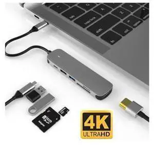 USB-C Hub, 6-in-1 USB-C Adapter, with 4K 30Hz HDMI, USB-3.0 5Gbps Data Ports,USB2.0 Ports, 87W Power Delivery, SD/TF Card Slots for MacBook Pro/iPad Pro/Type-C Devices USB-C Hub, 6-in-1 USB-C Adapter, with 4K 30Hz HDMI, USB-3.0 5Gbps Data Ports,USB2.0 Ports, 87W Power Delivery, SD/TF Card Slots for MacBook Pro/iPad Pro/Type-C Devices