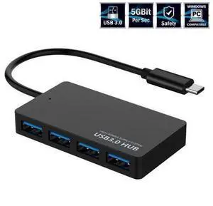 XJYLCPC USB-C Type-C Hub, 4 Port USB 3.0 Hub , Portable Hub for MacBook, Windows, mac OS, Linux, USB Flash Drives, Mobile HDD etc and Other USB-C Type-C Devices (Black) XJYLCPC USB-C Type-C Hub, 4 Port USB 3.0 Hub , Portable Hub for MacBook, Windows, mac OS, Linux, USB Flash Drives, Mobile HDD etc and Other USB-C Type-C Devices (Black)