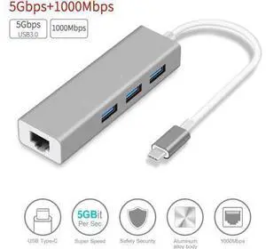 USB C To Ethernet Adapter - Ethernet To USB C/Thunderbolt 3 To RJ45 Wired Network Convert Adapter with 3 USB 3.0, Plug & Play, Compatible With Mac Book,MacBook 2019/2018/2017 and More USB C To Ethernet Adapter - Ethernet To USB C/Thunderbolt 3 To RJ45 Wired Network Convert Adapter with 3 USB 3.0, Plug & Play, Compatible With Mac Book,MacBook 2019/2018/2017 and More