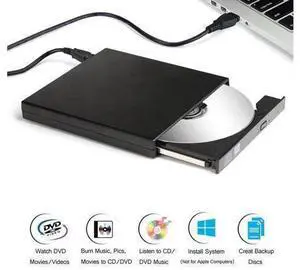 External DVD/CD Drive, USB 2.0 External CD ROM Burner, Portable DVD Player , CD-RW Optical Drive, Compatible with Laptop Desktop PC Windows Linux (KBDVD001, Black) External DVD/CD Drive, USB 2.0 External CD ROM Burner, Portable DVD Player , CD-RW Optical Drive, Compatible with Laptop Desktop PC Windows Linux (KBDVD001, Black)