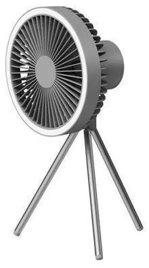 Rechargeable Portable Fan Camping Fan with Hook Tripod Fan Grey Rechargeable Portable Fan Camping Fan with Hook Tripod Fan Grey