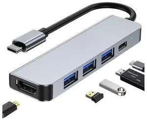 XJYLCPC USB C Hub with 4K HDMI, 5 in 1 USB C to HDMI Multiport Adapter 5Gbps USB3.0, 100W Power Delivery, 2 USB2.0 Data Ports, USB C Dongle for MacBook Pro/Air, iPad Pro, iMac, iPhone 15 Pro, XPS XJYLCPC USB C Hub with 4K HDMI, 5 in 1 USB C to HDMI Multiport Adapter 5Gbps USB3.0, 100W Power Delivery, 2 USB2.0 Data Ports, USB C Dongle for MacBook Pro/Air, iPad Pro, iMac, iPhone 15 Pro, XPS