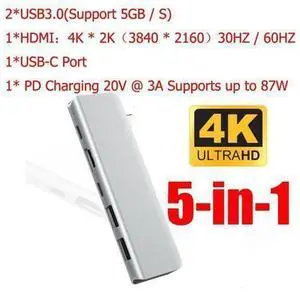 XJYLCPC USB C Hub HDMI Adapter 5-in-1 Type-C Hub toHDMI 4k,2 USB3.0 Ports,87W Power Delivery,Thunderbolt 3 USB-C Port Compatible with MacBook Pro 13/15Thunderbolt 3,2018 Mac Air,Chromebook USB-C XJYLCPC USB C Hub HDMI Adapter 5-in-1 Type-C Hub toHDMI 4k,2 USB3.0 Ports,87W Power Delivery,Thunderbolt 3 USB-C Port Compatible with MacBook Pro 13/15Thunderbolt 3,2018 Mac Air,Chromebook USB-C
