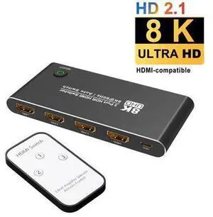 HDMI Switcher with Remote Control, Ultra HD 8K High Speed 48Gbps Directional Switch Only 3in 1out 8K@60Hz 4K@120Hz Splitter Converter (8K) HDMI Switcher with Remote Control, Ultra HD 8K High Speed 48Gbps Directional Switch Only 3in 1out 8K@60Hz 4K@120Hz Splitter Converter (8K)
