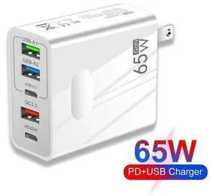 USB C Charger 65W 5-Port Portable Charger USB Type-C Charger Compact GaN Fast Charger USB C Fast Charging Block for MacBook Pro/Air iPhone 14 Pro, Galaxy Tab S8, S23, Dell XPS 13- White USB C Charger 65W 5-Port Portable Charger USB Type-C Charger Compact GaN Fast Charger USB C Fast Charging Block for MacBook Pro/Air iPhone 14 Pro, Galaxy Tab S8, S23, Dell XPS 13- White