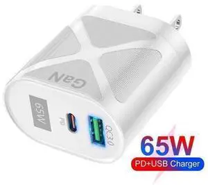 USB C Charger 65W Portable Charger USB Type-C Charger Compact GaN Fast Charger USB C Fast Charging Block for MacBook Pro/Air, iPad Pro, iPhone 14 Pro, Galaxy Tab S8, S23, Dell XPS 13- White USB C Charger 65W Portable Charger USB Type-C Charger Compact GaN Fast Charger USB C Fast Charging Block for MacBook Pro/Air, iPad Pro, iPhone 14 Pro, Galaxy Tab S8, S23, Dell XPS 13- White