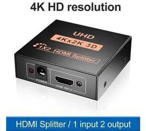 HDMI Splitter 1 in 2 Out 4K - 1x2 HDMI Display Duplicate/Mirror-Powered Splitter Full HD 1080P 4K @ 30Hz(One Input To Two Outputs)- USB Cable Included - 1 Source to 2 Identical Displays HDMI Splitter 1 in 2 Out 4K - 1x2 HDMI Display Duplicate/Mirror-Powered Splitter Full HD 1080P 4K @ 30Hz(One Input To Two Outputs)- USB Cable Included - 1 Source to 2 Identical Displays