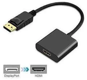 DisplayPort to HDMI, Display Port to HDMI Adapter 1080P Gold Plated (Male to Female) for DisplayPort Enabled Desktops and Laptops to HDMI Converter Connect Displays, Black DisplayPort to HDMI, Display Port to HDMI Adapter 1080P Gold Plated (Male to Female) for DisplayPort Enabled Desktops and Laptops to HDMI Converter Connect Displays, Black
