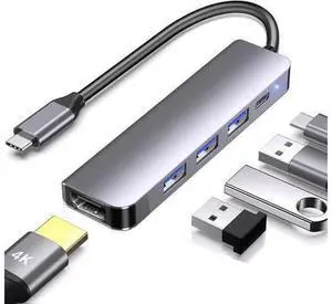 XJYLCPC USB C Hub with 4K HDMI, 5 in 1 USB C to HDMI Multiport Adapter 3 x 5Gbps USB3.0, 100W Power Delivery,USB C Dongle for MacBook Pro/Air, iPad Pro, iMac, iPhone 15 Pro, XPS XJYLCPC USB C Hub with 4K HDMI, 5 in 1 USB C to HDMI Multiport Adapter 3 x 5Gbps USB3.0, 100W Power Delivery,USB C Dongle for MacBook Pro/Air, iPad Pro, iMac, iPhone 15 Pro, XPS