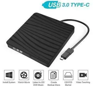 USB 3.0&Type-C Super External Drive,USB Portable External DVD/CD Drive Burner/Reader/Rewriter for The Latest MacBook/MacBook Pro/ASUS/DELL Latitude with USB-C Port (Black) USB 3.0&Type-C Super External Drive,USB Portable External DVD/CD Drive Burner/Reader/Rewriter for The Latest MacBook/MacBook Pro/ASUS/DELL Latitude with USB-C Port (Black)