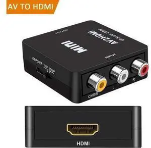 RCA to HDMI, AV to HDMI, 1080P Mini RCA Composite CVBS AV to HDMI Video Audio Converter Adapter for Xbox PS3 PS4 STB VHS VCR Camera DVD Game Console, Black RCA to HDMI, AV to HDMI, 1080P Mini RCA Composite CVBS AV to HDMI Video Audio Converter Adapter for Xbox PS3 PS4 STB VHS VCR Camera DVD Game Console, Black