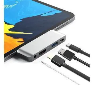 XJYLCPC USB C HDMI Adapter for MacBook Pro 2017/2016/Google Chromebook /XPS/S9, 4 in 1 USB-C to 4K HDMI Output, Audio Jack Port , PD Charging Port and USB3.0 Port (Silver) XJYLCPC USB C HDMI Adapter for MacBook Pro 2017/2016/Google Chromebook /XPS/S9, 4 in 1 USB-C to 4K HDMI Output, Audio Jack Port , PD Charging Port and USB3.0 Port (Silver)