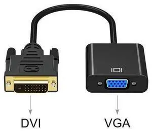 Active DVI-D Dual Link 24+1 Male to VGA Female Video with Flat Cable Adapter Converter for DVI Device, Laptop, PC to VGA Displays, Monitors, Projectors Active DVI-D Dual Link 24+1 Male to VGA Female Video with Flat Cable Adapter Converter for DVI Device, Laptop, PC to VGA Displays, Monitors, Projectors