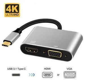 XJYLCPC USB C to 4Kx2K HDMI VGA Adapter, USB-C to HDMI DVI 4K VGA Adaptor Converter (Thunderbolt 3 Compatible) Compatible for MacBook Pro/Dell XPS/Samsung Galaxy XJYLCPC USB C to 4Kx2K HDMI VGA Adapter, USB-C to HDMI DVI 4K VGA Adaptor Converter (Thunderbolt 3 Compatible) Compatible for MacBook Pro/Dell XPS/Samsung Galaxy