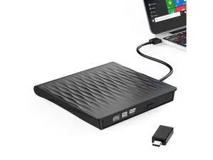 External DVD Drive for Laptop, Portable High-Speed USB-C&USB 3.0 CD Burner/DVD Reader Writer for PC Desktops, Compatible with Windows/Mac OSX/Linux (SLS01), Black External DVD Drive for Laptop, Portable High-Speed USB-C&USB 3.0 CD Burner/DVD Reader Writer for PC Desktops, Compatible with Windows/Mac OSX/Linux (SLS01), Black