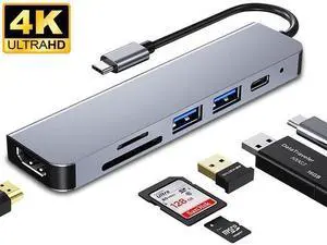 XJYLCPC USB C HUB for MacBook Pro, 6 in 1 MacBook Pro/Air Adapter with 4K HDMI, 87W PD, Thunderbolt 3 Port, 2 USB 3.0, TF/SD Card Reader for MacBook Pro 2020-2016 MacBook Air XJYLCPC USB C HUB for MacBook Pro, 6 in 1 MacBook Pro/Air Adapter with 4K HDMI, 87W PD, Thunderbolt 3 Port, 2 USB 3.0, TF/SD Card Reader for MacBook Pro 2020-2016 MacBook Air